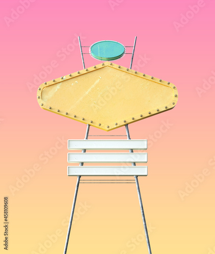 Photography Retro signboard isolated on pop background