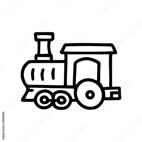 toy locomotive line vector doodle simple icon