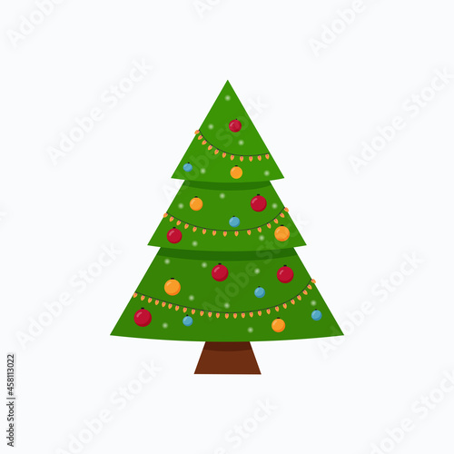 Christmas tree with decorations. Christmas. Holiday