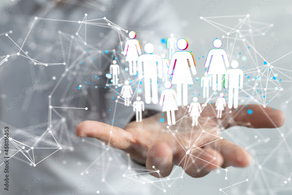 videoconference group of people talking in social network videoconference group of people talking in social network