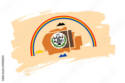 Flag of the Navajo, USA. Navaho banner brush concept. Horizontal vector Illustration isolated on white background.   photo