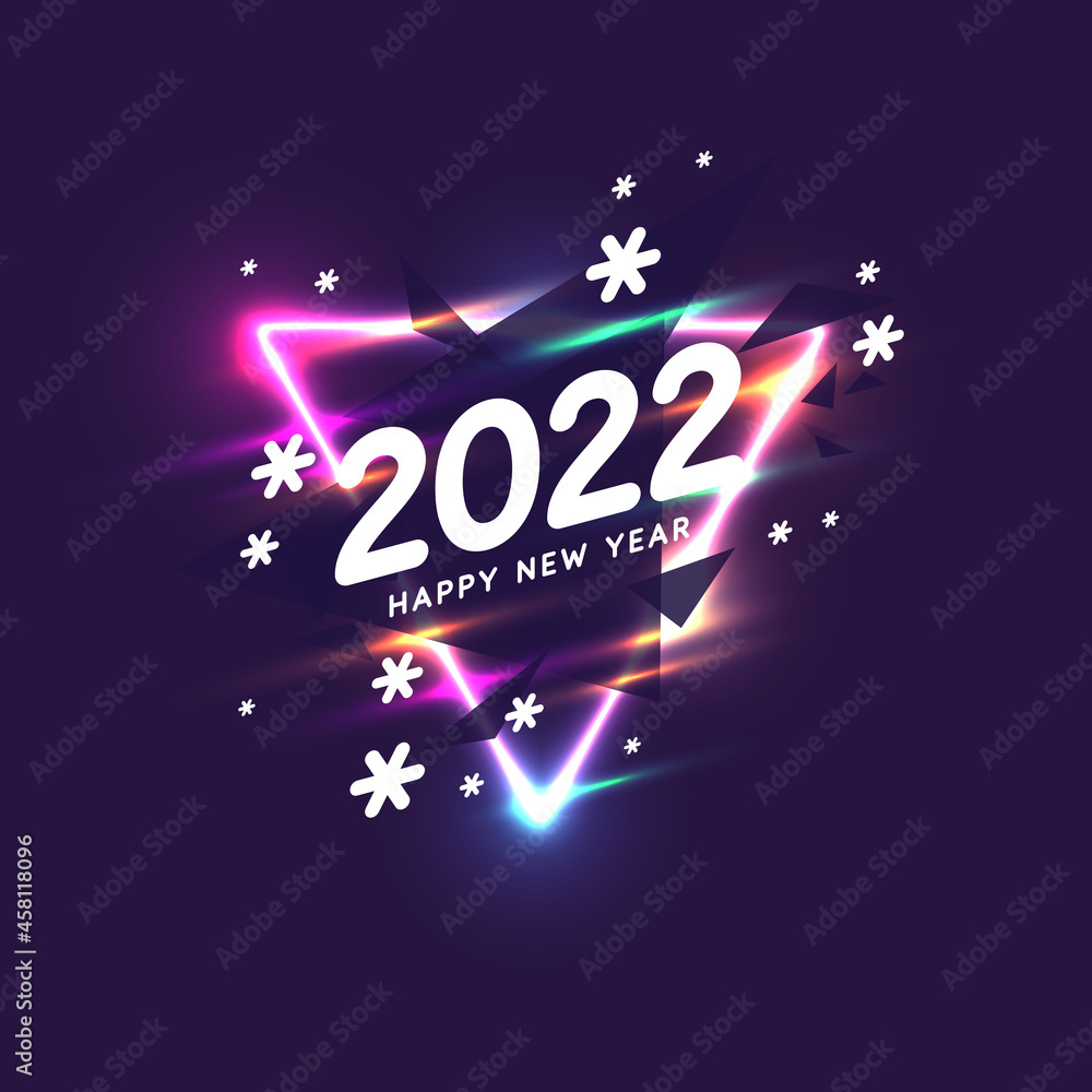 Background with the inscription Happy New Year 2022. Vector illustration in  modern style. Stock Vector | Adobe Stock