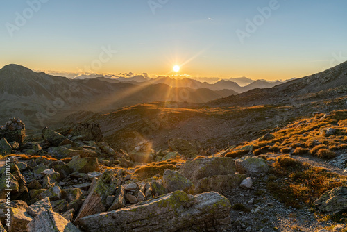 sunset in the mountains