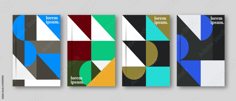 retro geometric covers design, vector illustration