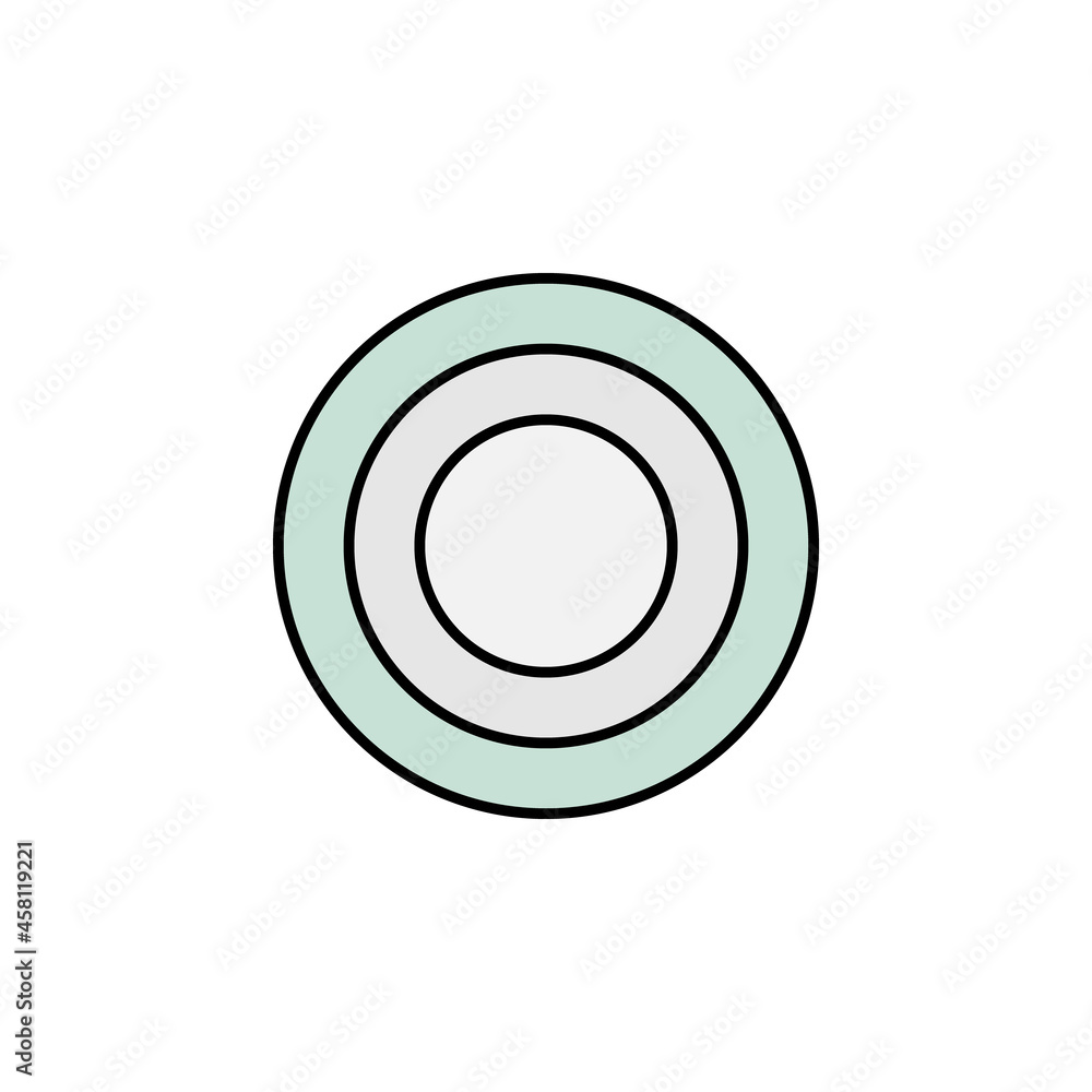 Salad plate, dinner colored icon. Can be used for web, logo, mobile app, UI, UX Salad plate, dinner colored icon. Can be used for web, logo, mobile app, UI, UX