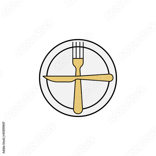 Next dish, table etiquette colored icon. Can be used for web, logo, mobile app, UI, UX