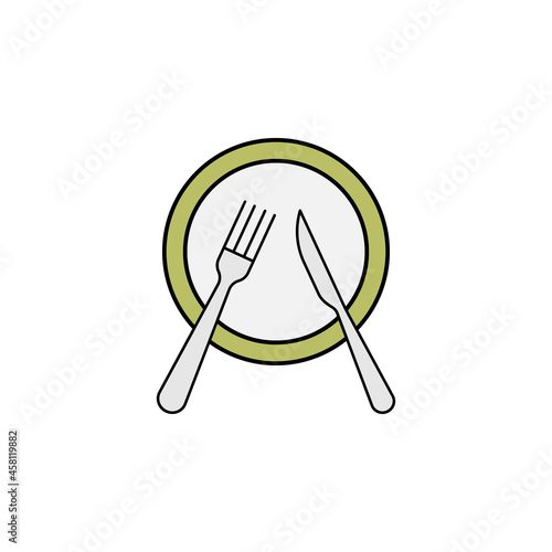 Pause, table etiquette colored icon. Can be used for web, logo, mobile app, UI, UX