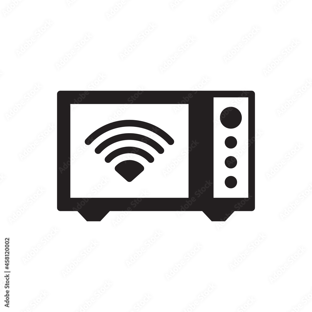 smart microwave icon - control oven icon smart microwave icon - control oven icon