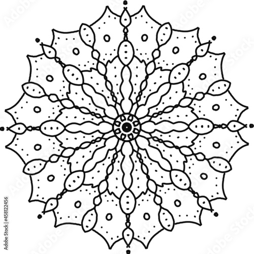 Ornamental round floral pattern, circle lace background