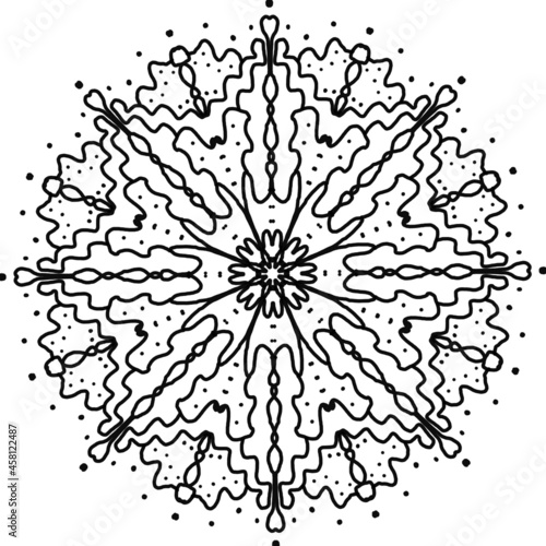Ornamental round floral pattern, circle lace background