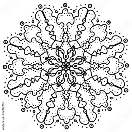 Ornamental round floral pattern, circle lace background