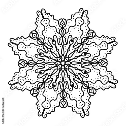 Ornamental round floral pattern, circle lace background