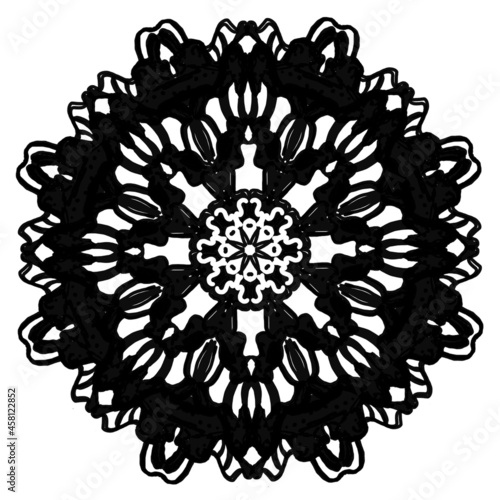 Ornamental round floral pattern, circle lace background