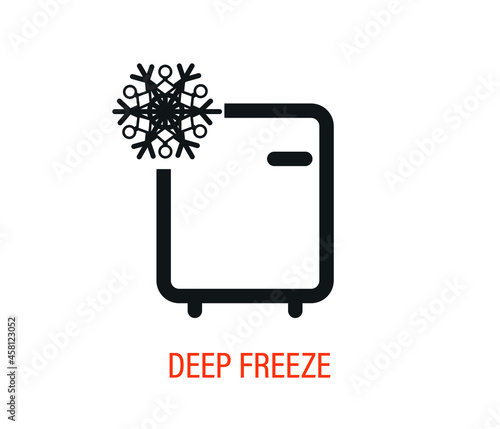 
Refrigerator icon in flat style. Freezer container vector illustration isolated on white background.