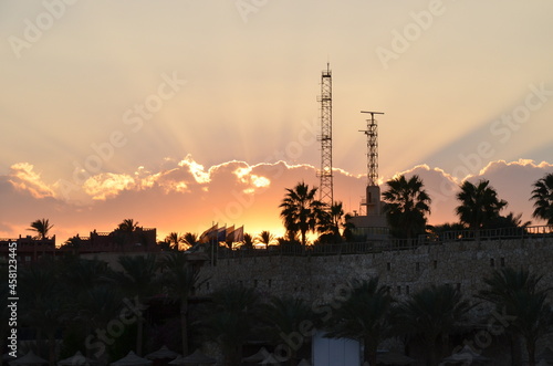 sunset in the city