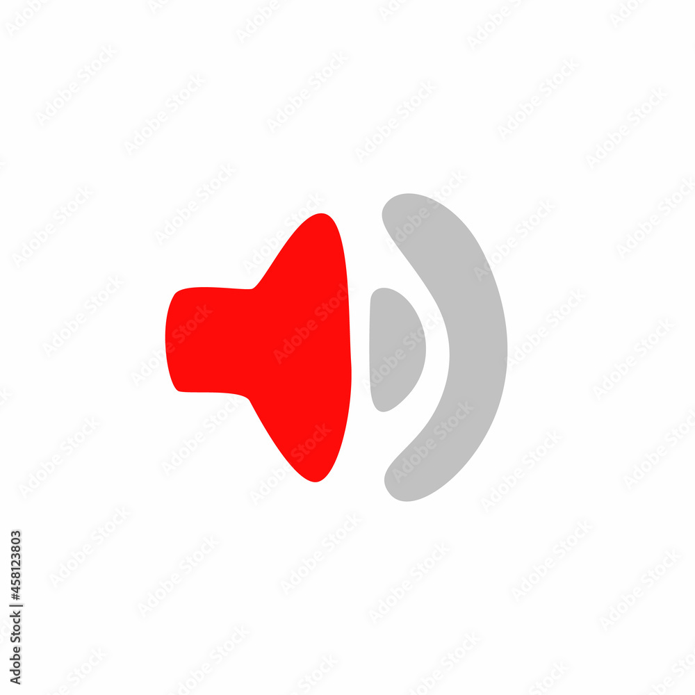 The volume button icon. A set of media player management icons. on a white background. The volume button icon. A set of media player management icons. on a white background.