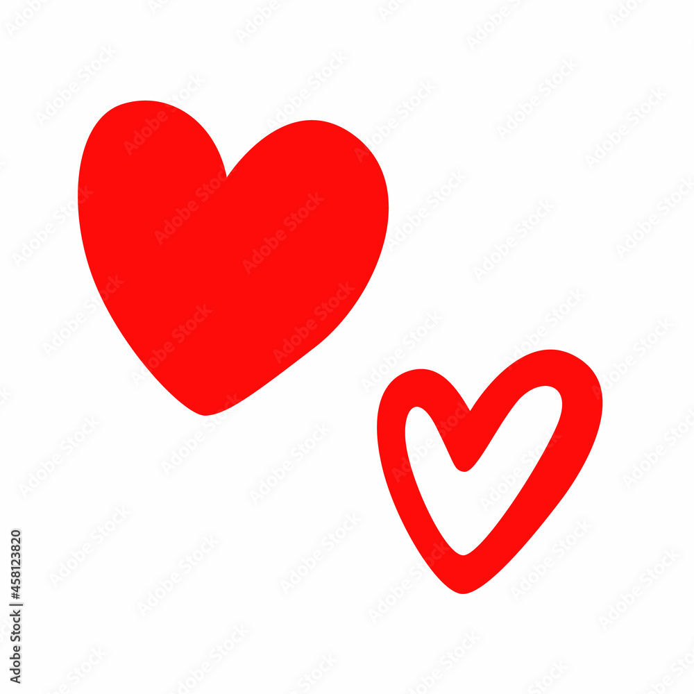 Heart icon, like icon, applicable for social networks. A red heart and a white heart with a red gadfly. Heart icon, like icon, applicable for social networks. A red heart and a white heart with a red gadfly.