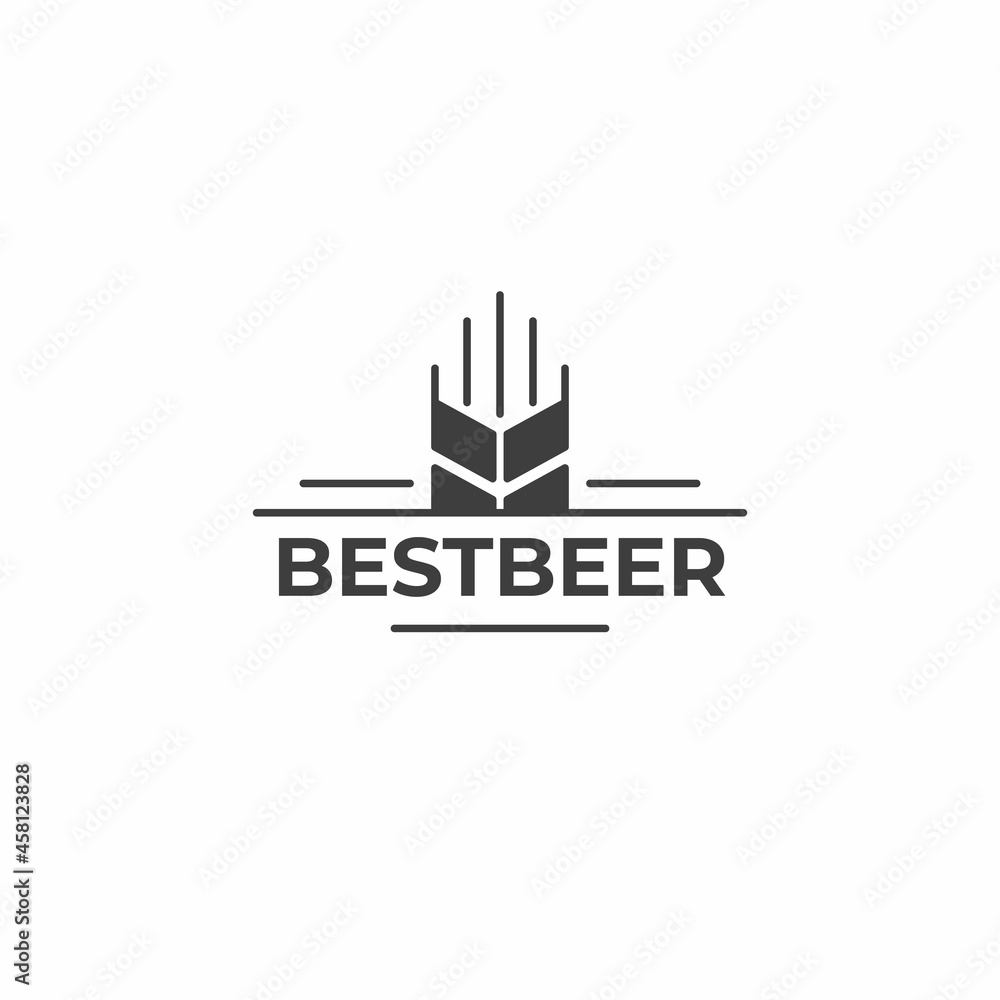 Beer logo. Logo for a beer shop, restaurant, bar. A malt on a white background with the word 