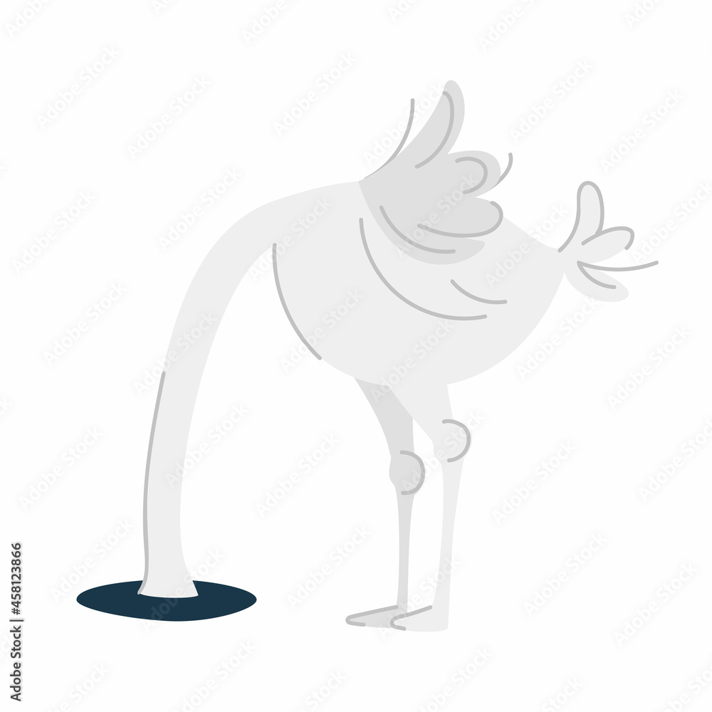 The ostrich buries its head in the sand, oblivious to the problems. A