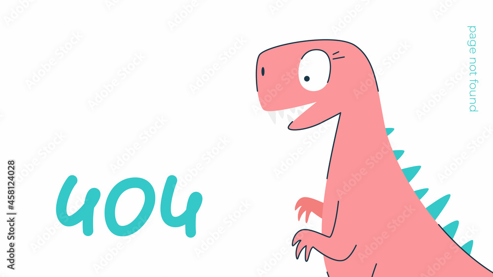 Illustration of internet connection problem concept. 404 error page not found isolated in white background. The funny pink dinosaur. Illustration of internet connection problem concept. 404 error page not found isolated in white background. The funny pink dinosaur.