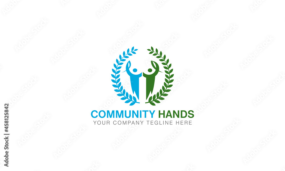 Creative Community Hands Logo Design Creative Community Hands Logo Design