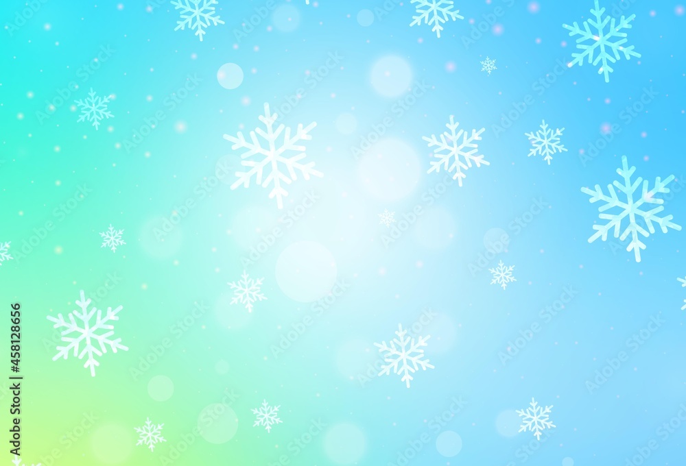 Light Blue, Green vector backdrop in holiday style.