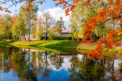 Catherine park in autumn foliage, Tsarskoe Selo (Pushkin), Saint Petersburg, Russia