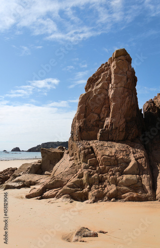 massive rock formation at St.Brelades Bay - Jersey