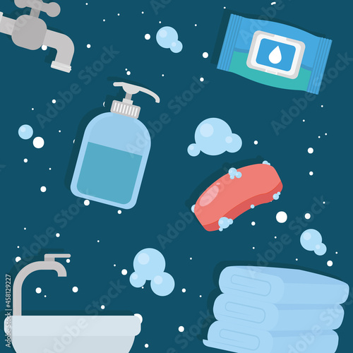 handwashing icon set