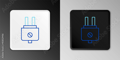 Line Electric plug icon isolated on grey background. Concept of connection and disconnection of the electricity. Colorful outline concept. Vector