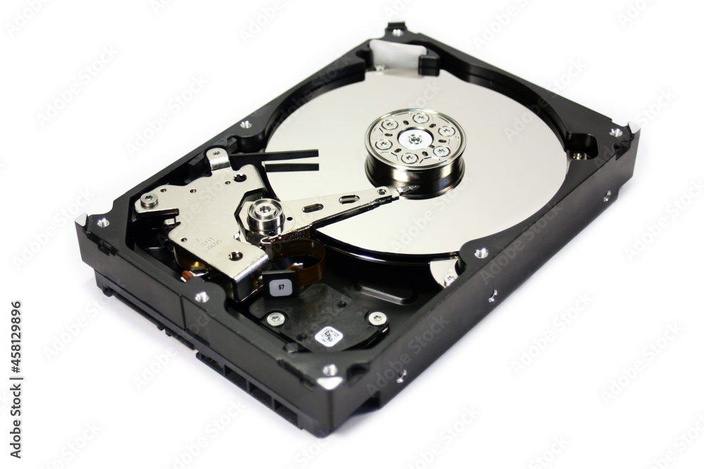 Computer repair. The photo shows a hdd disk for storing files Computer repair. The photo shows a hdd disk for storing files