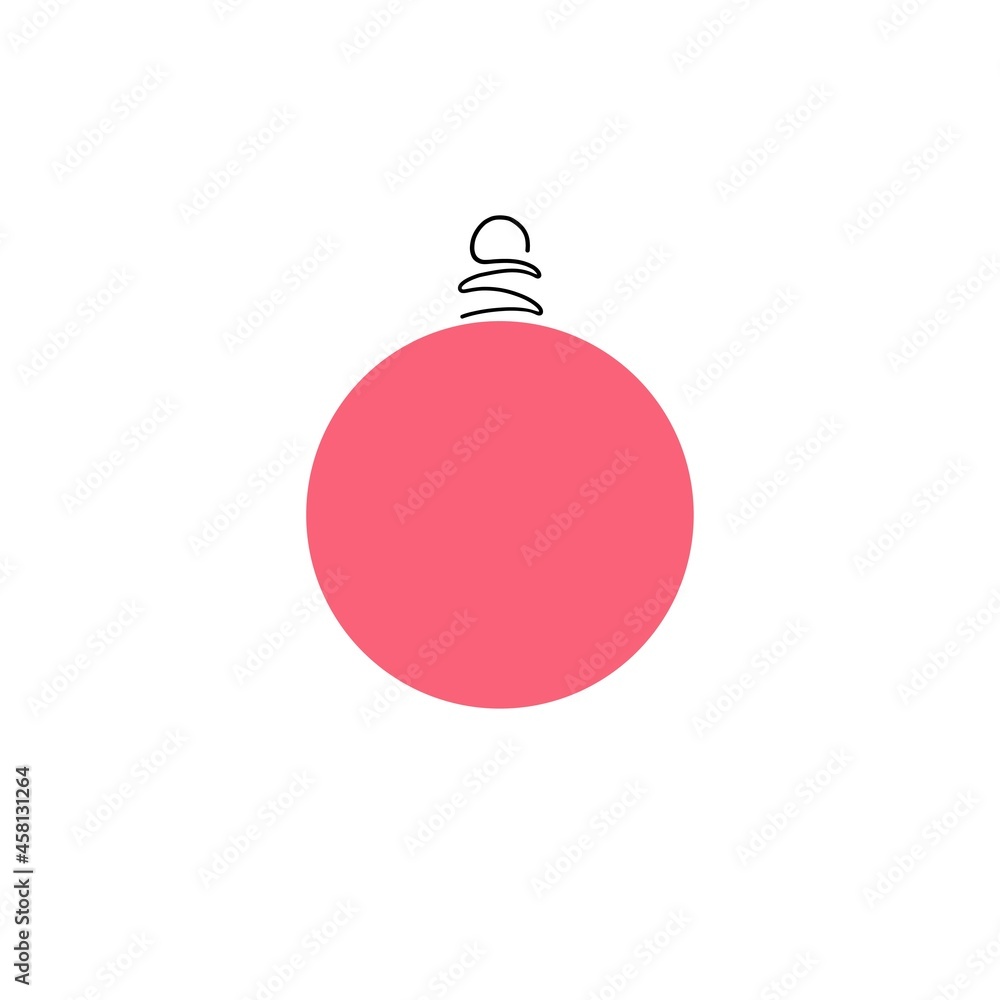 New Year's pink ball. Christmas ball. design element. isolated white background. Minimalist vector illustration. New Year's pink ball. Christmas ball. design element. isolated white background. Minimalist vector illustration.