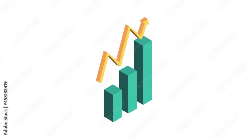 statistics bars and arrow financial animation statistics bars and arrow financial animation