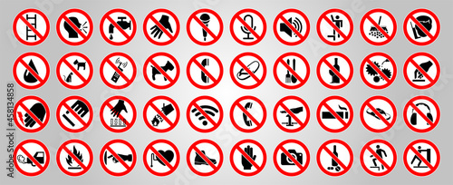 Cycle red prohibition sign on a white background