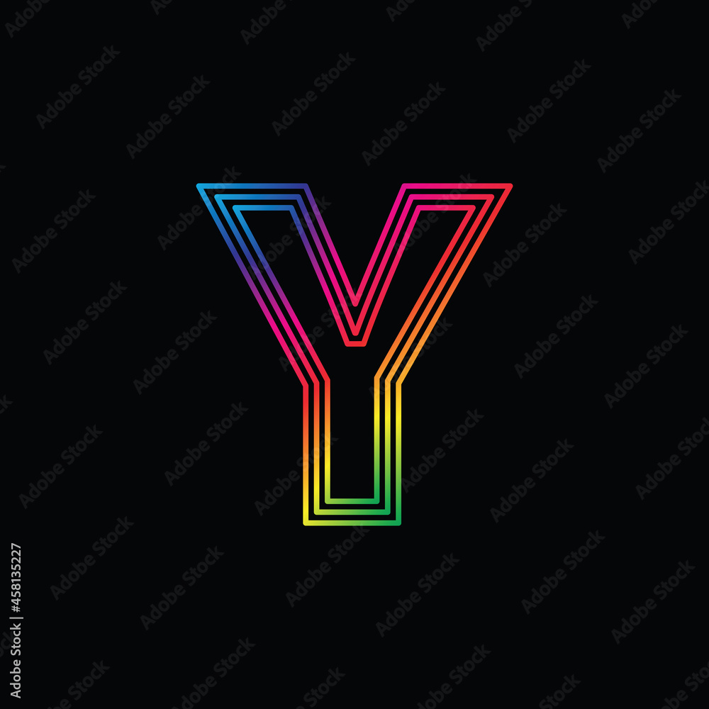 Vector Alphabet. rainbow letter Y logo. abstract colorful alphabet ...