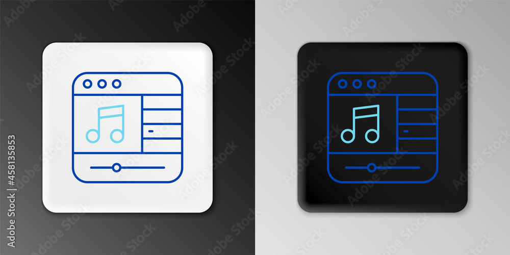 Line Music player icon isolated on grey background. Portable music device. Colorful outline concept. Vector