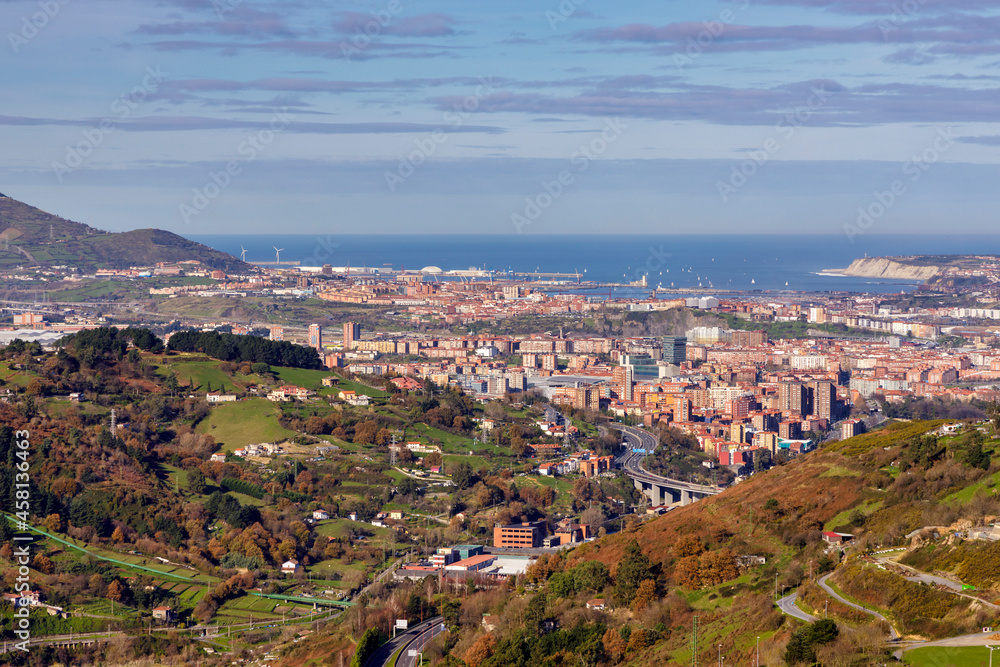 Views from Kobetamendi, Bilbao, capital of Biscay, Basque Country, Spain,