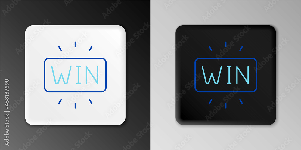Line Casino win icon isolated on grey background. Colorful outline concept. Vector