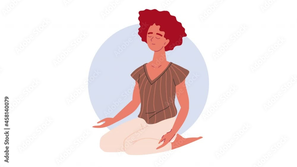 young woman practicing yoga character young woman practicing yoga character