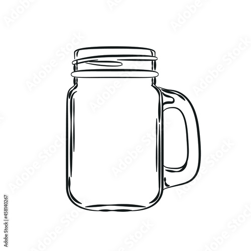 Glass Jar Outline, Glass Jar Container, Jar Vector, Glass Jar Icon, Food Storage Container, Beverage Container, Pickling Jar, Food Preservation Jar, Vector Illustration Background