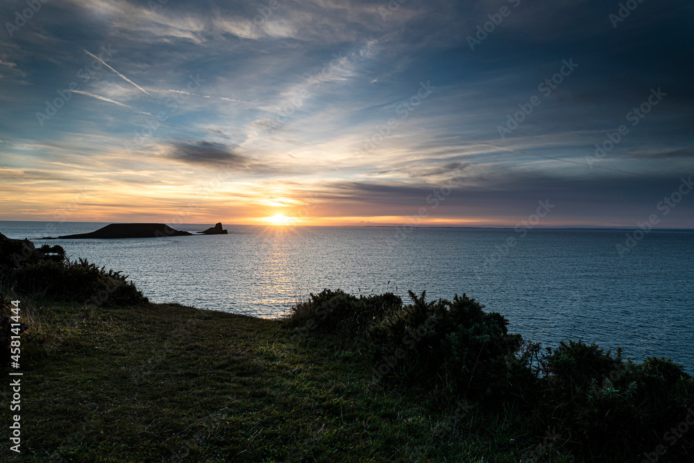 Obraz premium Rhossili Bay, Gower, Swansea