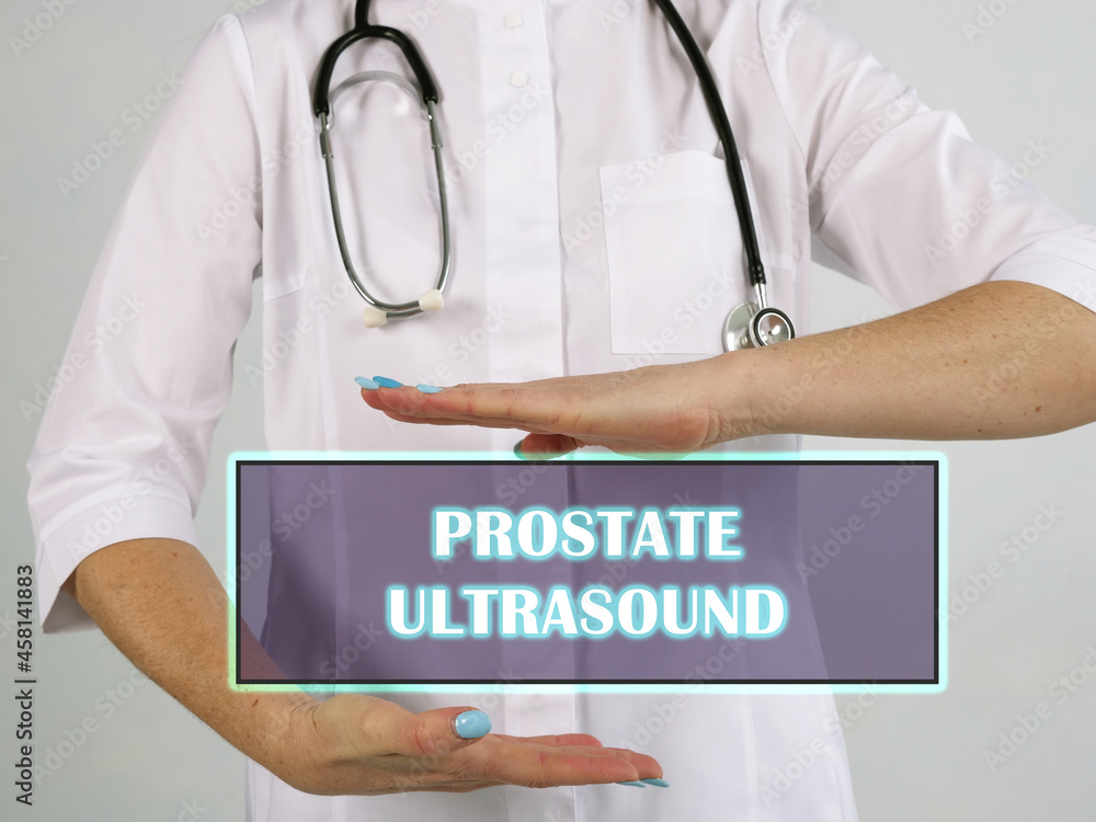 PROSTATE ULTRASOUND text in futuristic screen. PROSTATE ULTRASOUND text in futuristic screen.