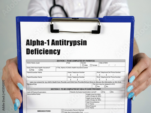 Medical concept meaning Alpha-1 Antitrypsin Deficiency with inscription on the piece of paper. photo