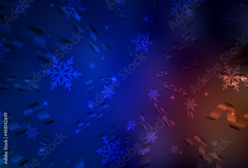 Dark Blue  Red vector backdrop in holiday style.