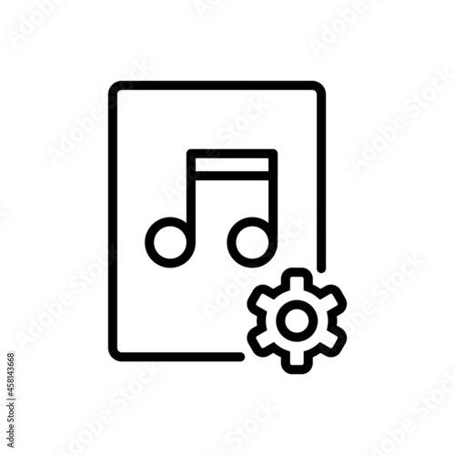music configuration icon vector design, stroke line icon