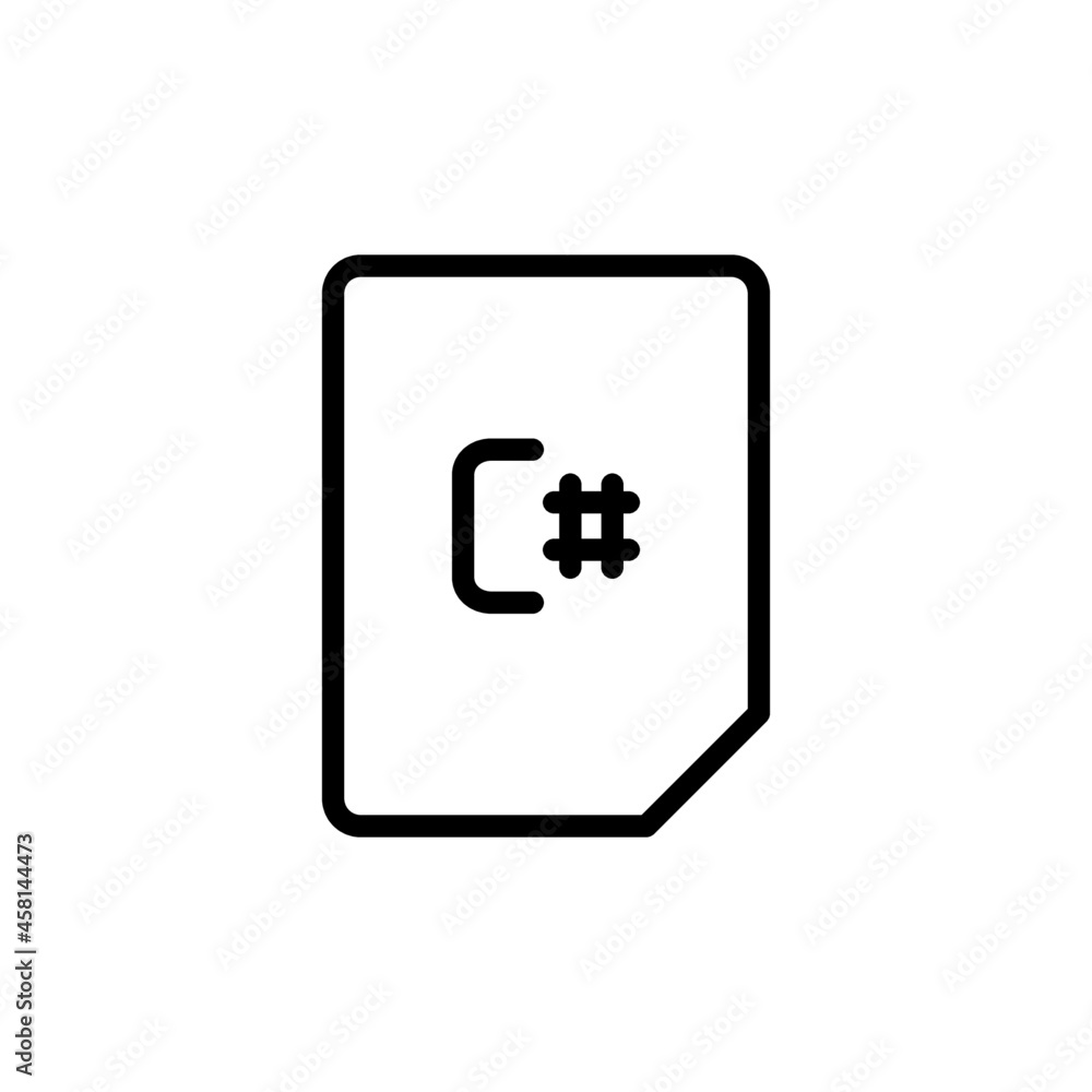 Obraz premium c sharp icon vector design, stroke line icon