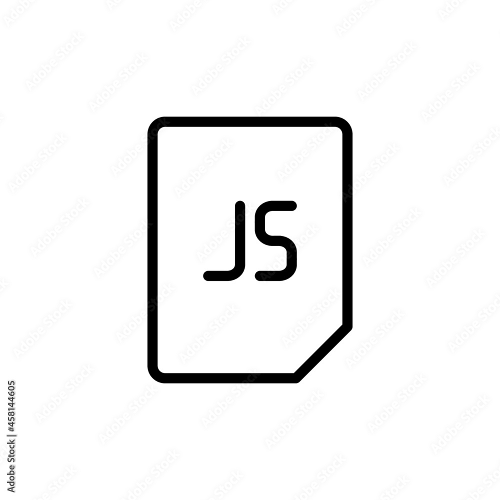 javascript file icon vector design, stroke line icon javascript file icon vector design, stroke line icon