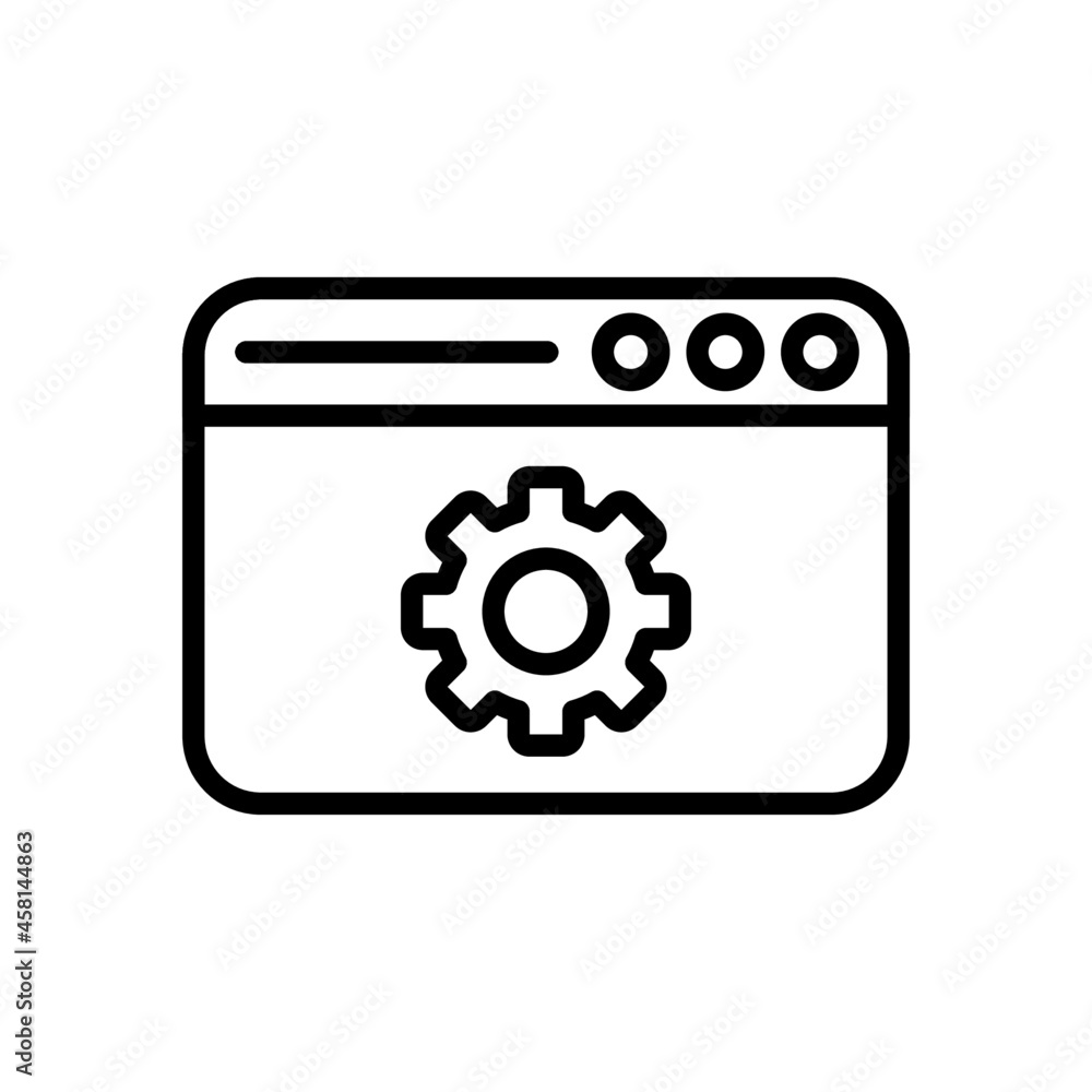 app window configuration icon vector design, editable stroke line icon app window configuration icon vector design, editable stroke line icon