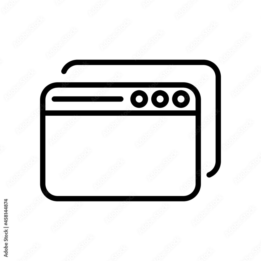 app window stack icon vector design, editable stroke line icon app window stack icon vector design, editable stroke line icon