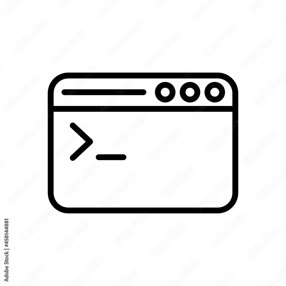 terminal icon vector design, editable stroke line icon terminal icon vector design, editable stroke line icon